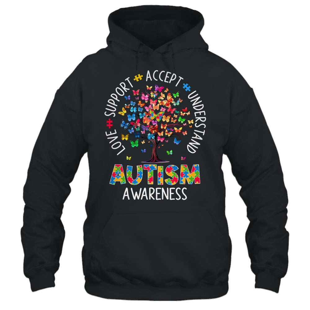Butterfly Tree Autism Love Accept Support Autism Month Shirt & Tank Top | teecentury