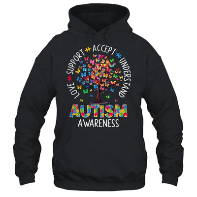 Butterfly Tree Autism Love Accept Support Autism Month Shirt & Tank Top | teecentury