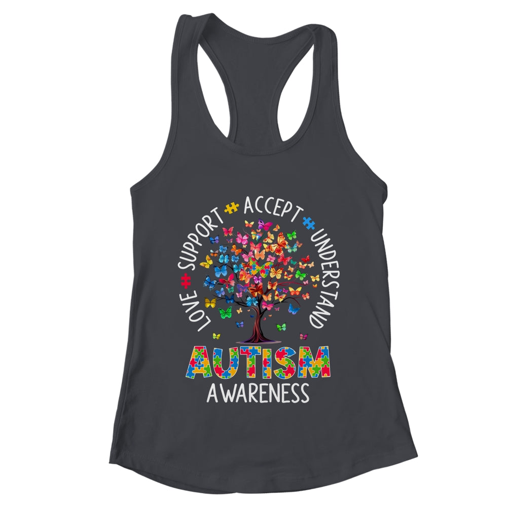Butterfly Tree Autism Love Accept Support Autism Month Shirt & Tank Top | teecentury