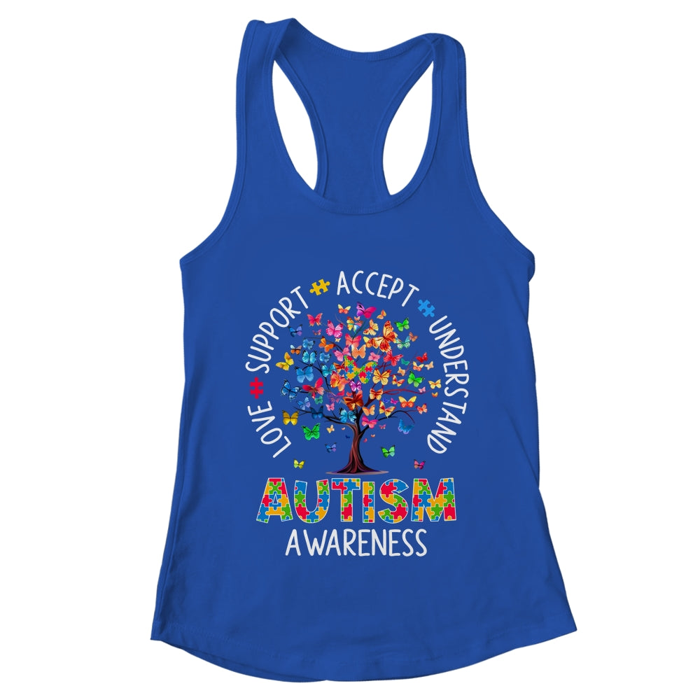 Butterfly Tree Autism Love Accept Support Autism Month Shirt & Tank Top | teecentury