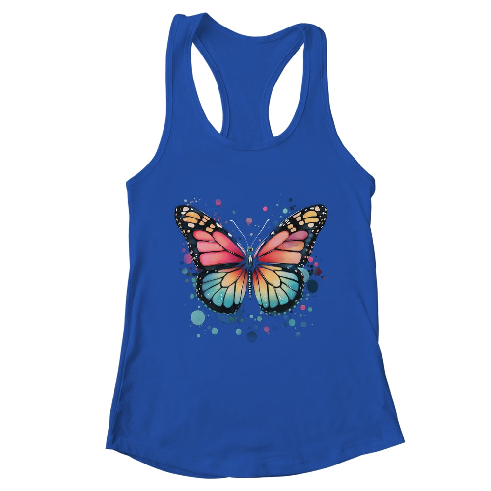 Butterfly Watercolor Design Boho Nauture Aesthetic Art Shirt & Tank Top | teecentury