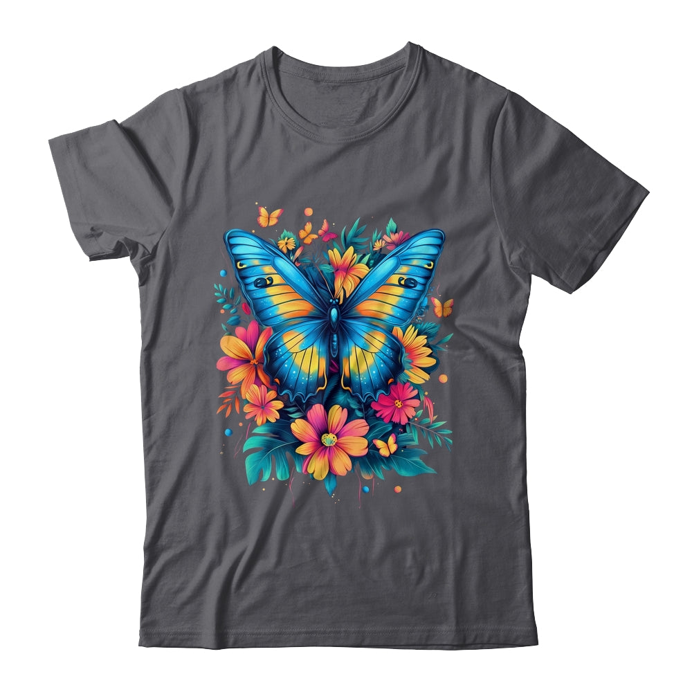 Butterfly With Flowers I Aesthetic Butterfly Boho Floral Shirt & Tank Top | teecentury
