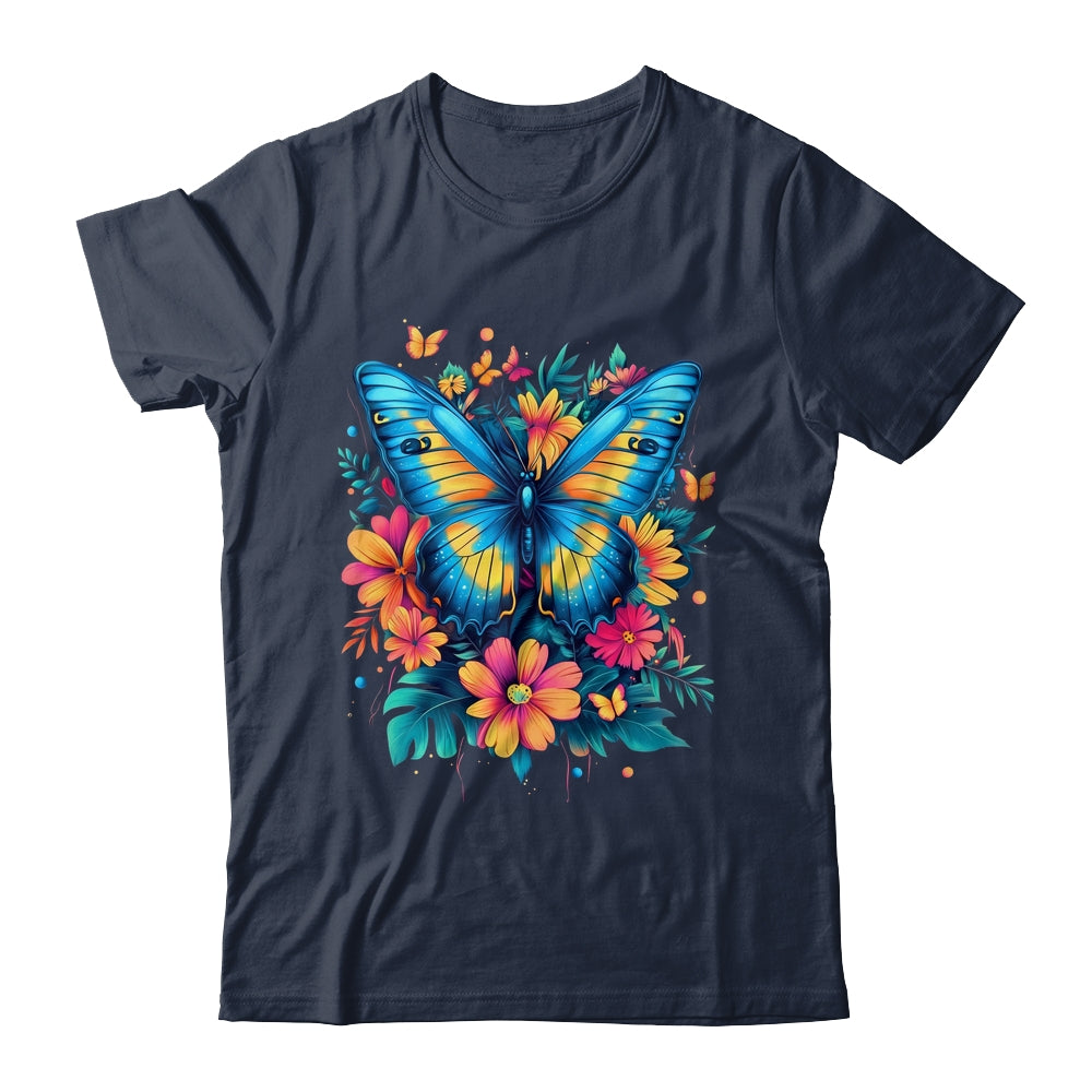 Butterfly With Flowers I Aesthetic Butterfly Boho Floral Shirt & Tank Top | teecentury