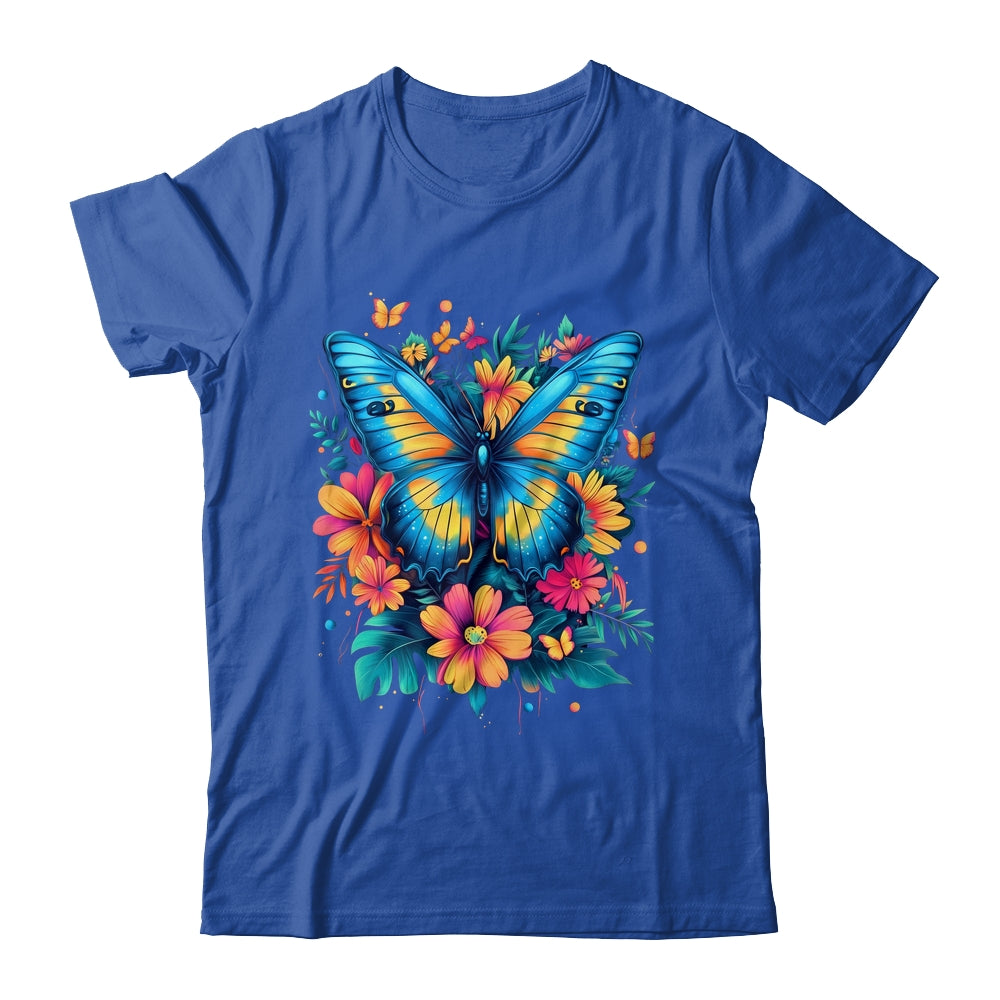 Butterfly With Flowers I Aesthetic Butterfly Boho Floral Shirt & Tank Top | teecentury