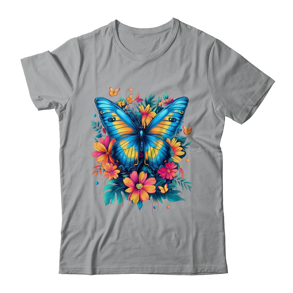 Butterfly With Flowers I Aesthetic Butterfly Boho Floral Shirt & Tank Top | teecentury