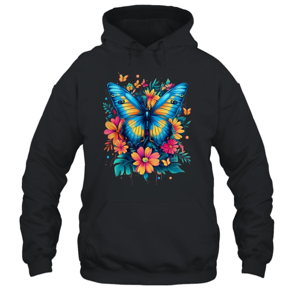 Butterfly With Flowers I Aesthetic Butterfly Boho Floral Shirt & Tank Top | teecentury