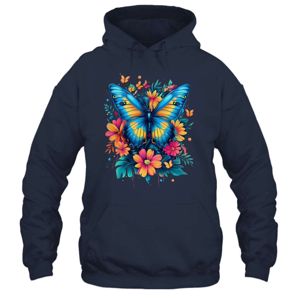 Butterfly With Flowers I Aesthetic Butterfly Boho Floral Shirt & Tank Top | teecentury