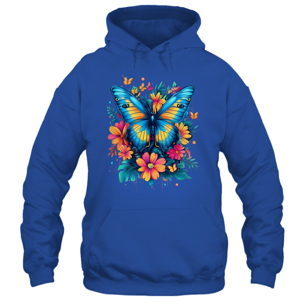 Butterfly With Flowers I Aesthetic Butterfly Boho Floral Shirt & Tank Top | teecentury