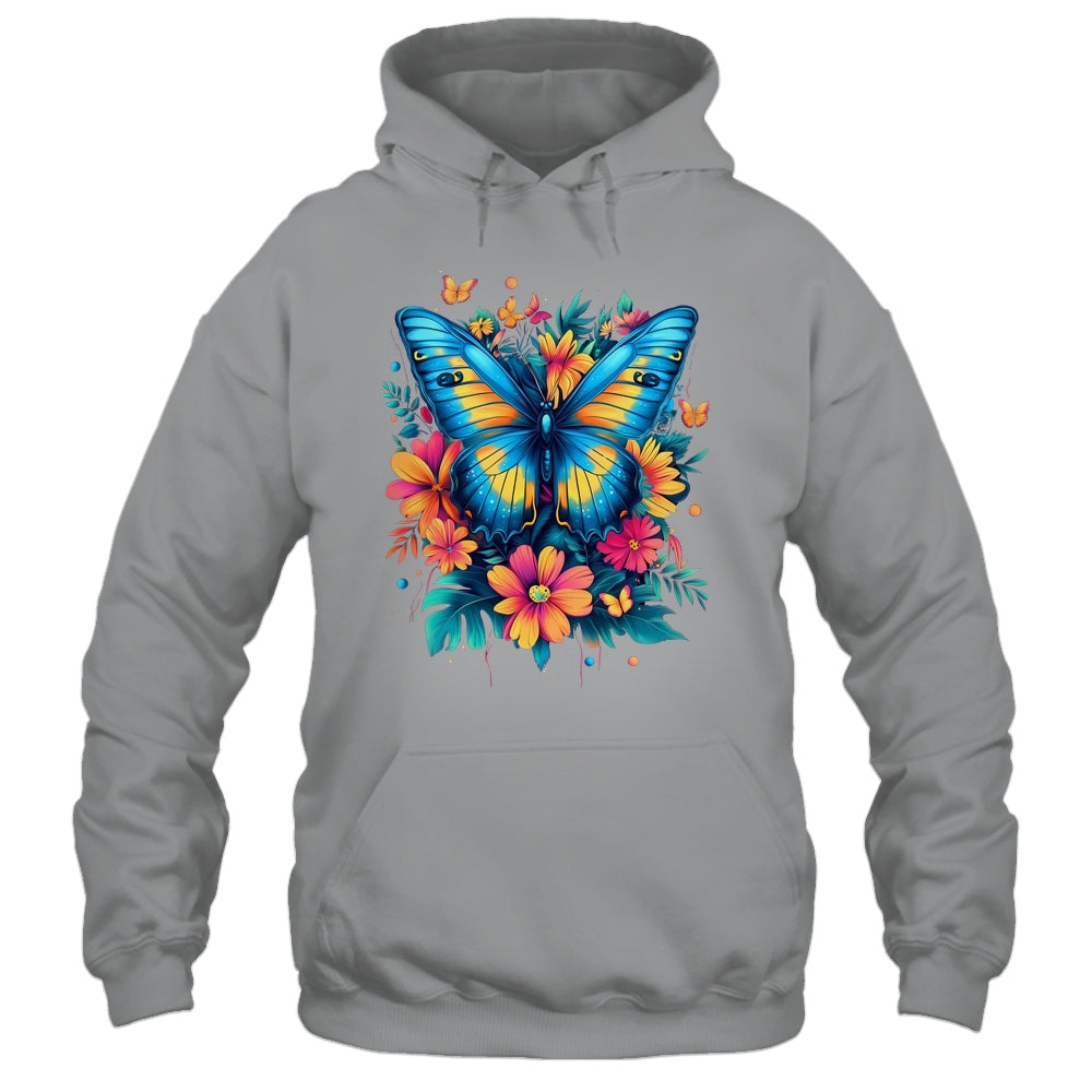 Butterfly With Flowers I Aesthetic Butterfly Boho Floral Shirt & Tank Top | teecentury