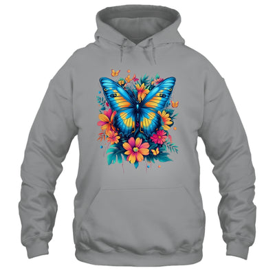 Butterfly With Flowers I Aesthetic Butterfly Boho Floral Shirt & Tank Top | teecentury