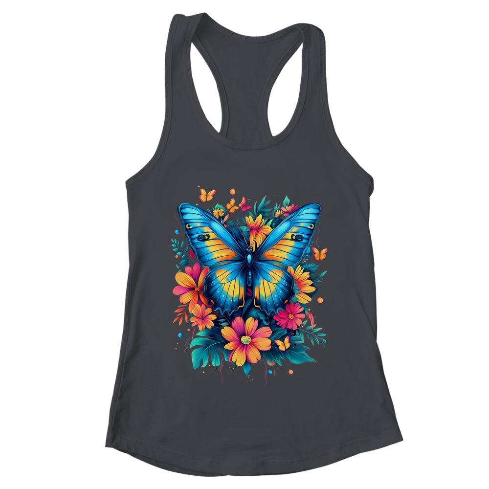 Butterfly With Flowers I Aesthetic Butterfly Boho Floral Shirt & Tank Top | teecentury