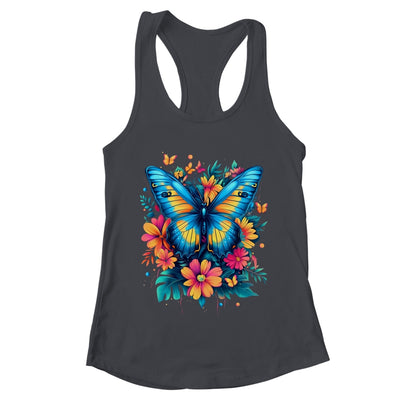 Butterfly With Flowers I Aesthetic Butterfly Boho Floral Shirt & Tank Top | teecentury