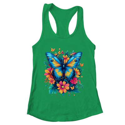 Butterfly With Flowers I Aesthetic Butterfly Boho Floral Shirt & Tank Top | teecentury