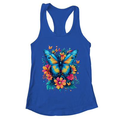 Butterfly With Flowers I Aesthetic Butterfly Boho Floral Shirt & Tank Top | teecentury