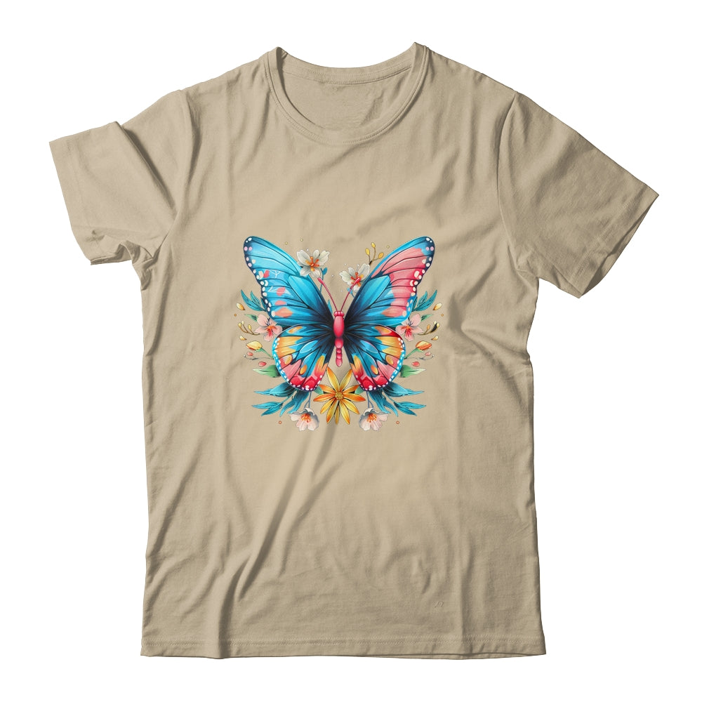 Butterfly With Flowers I Aesthetic Butterfly Shirt & Tank Top | teecentury