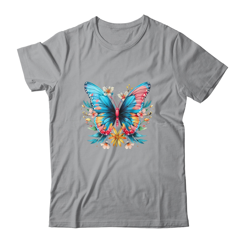 Butterfly With Flowers I Aesthetic Butterfly Shirt & Tank Top | teecentury
