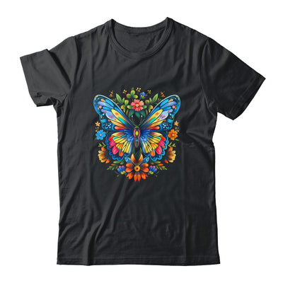 Butterfly With Flowers I Aesthetic Butterfly Girl Art Shirt & Tank Top | teecentury