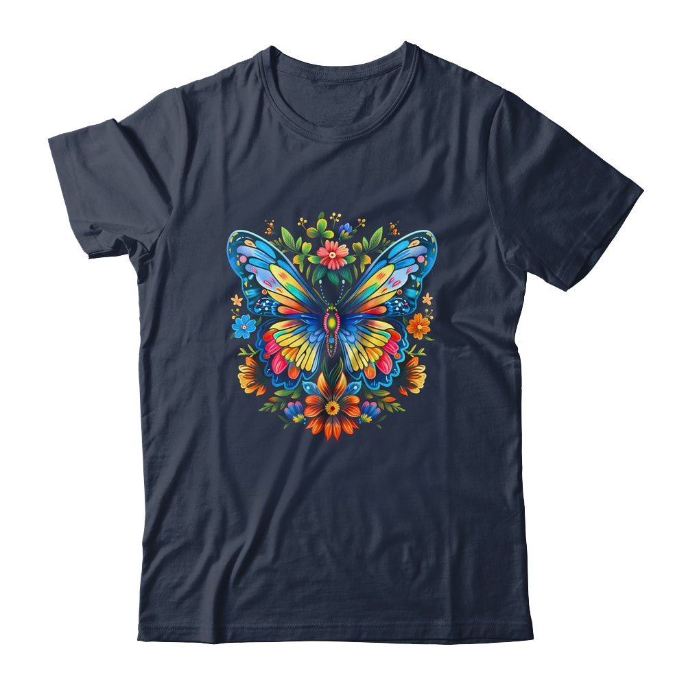 Butterfly With Flowers I Aesthetic Butterfly Girl Art Shirt & Tank Top | teecentury