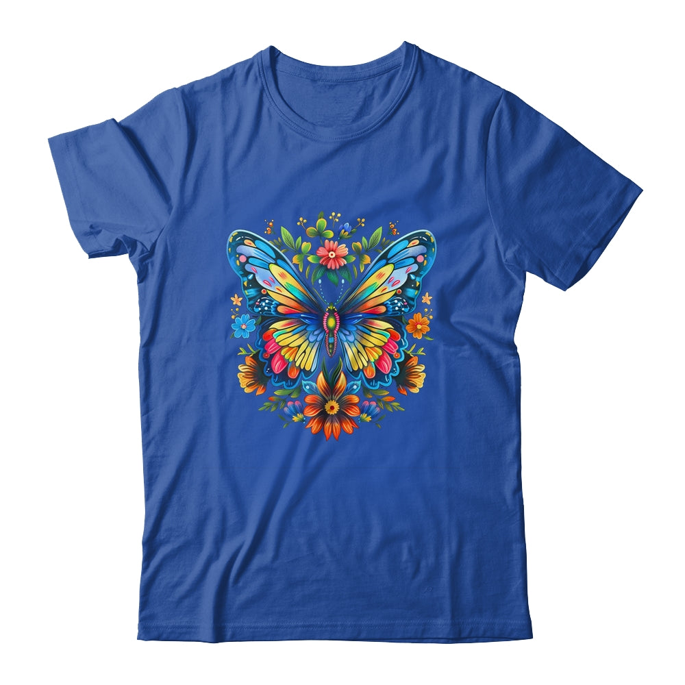 Butterfly With Flowers I Aesthetic Butterfly Girl Art Shirt & Tank Top | teecentury