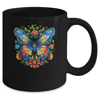 Butterfly With Flowers I Aesthetic Butterfly Girl Art Mug | teecentury