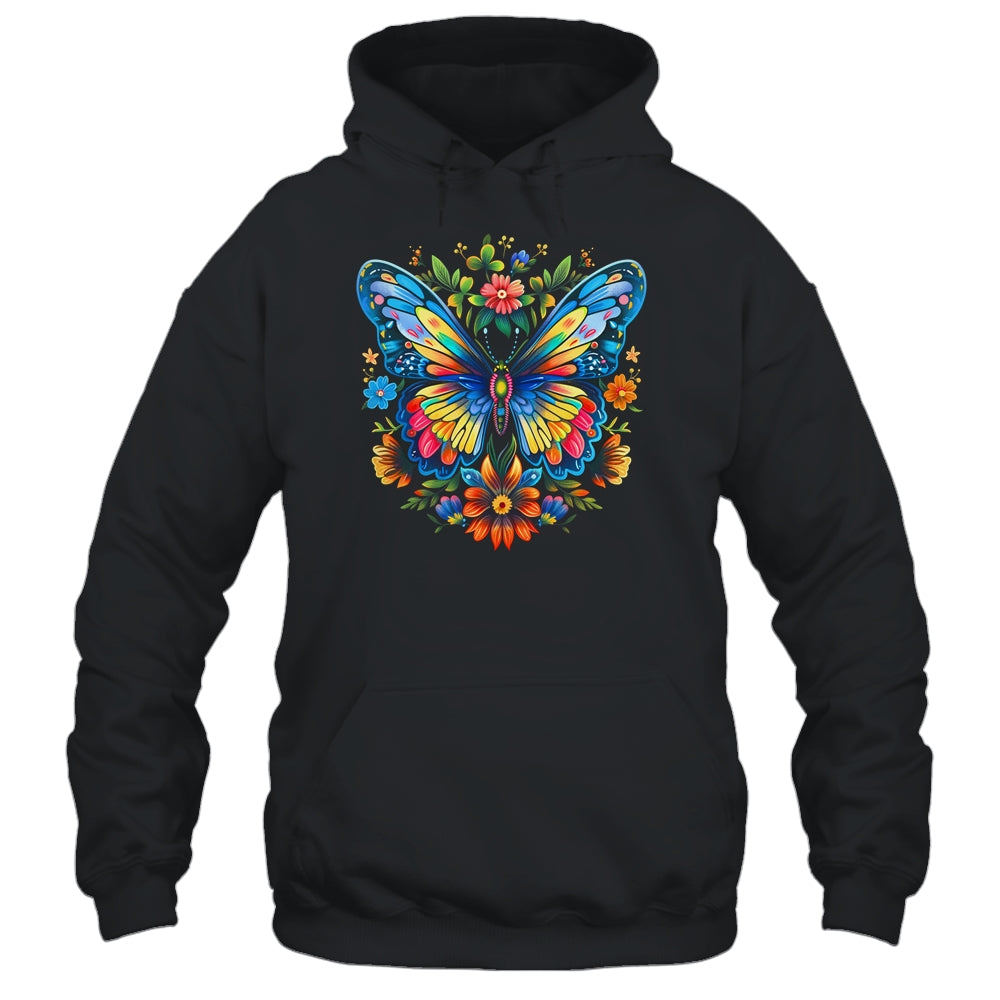 Butterfly With Flowers I Aesthetic Butterfly Girl Art Shirt & Tank Top | teecentury
