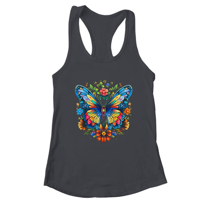 Butterfly With Flowers I Aesthetic Butterfly Girl Art Shirt & Tank Top | teecentury