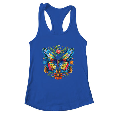 Butterfly With Flowers I Aesthetic Butterfly Girl Art Shirt & Tank Top | teecentury