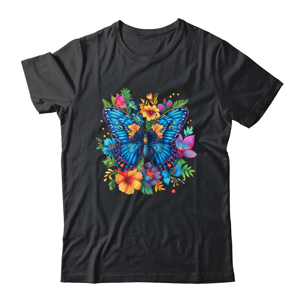 Butterfly With Flowers I Aesthetic Butterfly Lover Art Shirt & Tank Top | teecentury