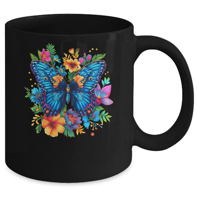 Butterfly With Flowers I Aesthetic Butterfly Lover Art Mug | teecentury