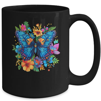 Butterfly With Flowers I Aesthetic Butterfly Lover Art Mug | teecentury