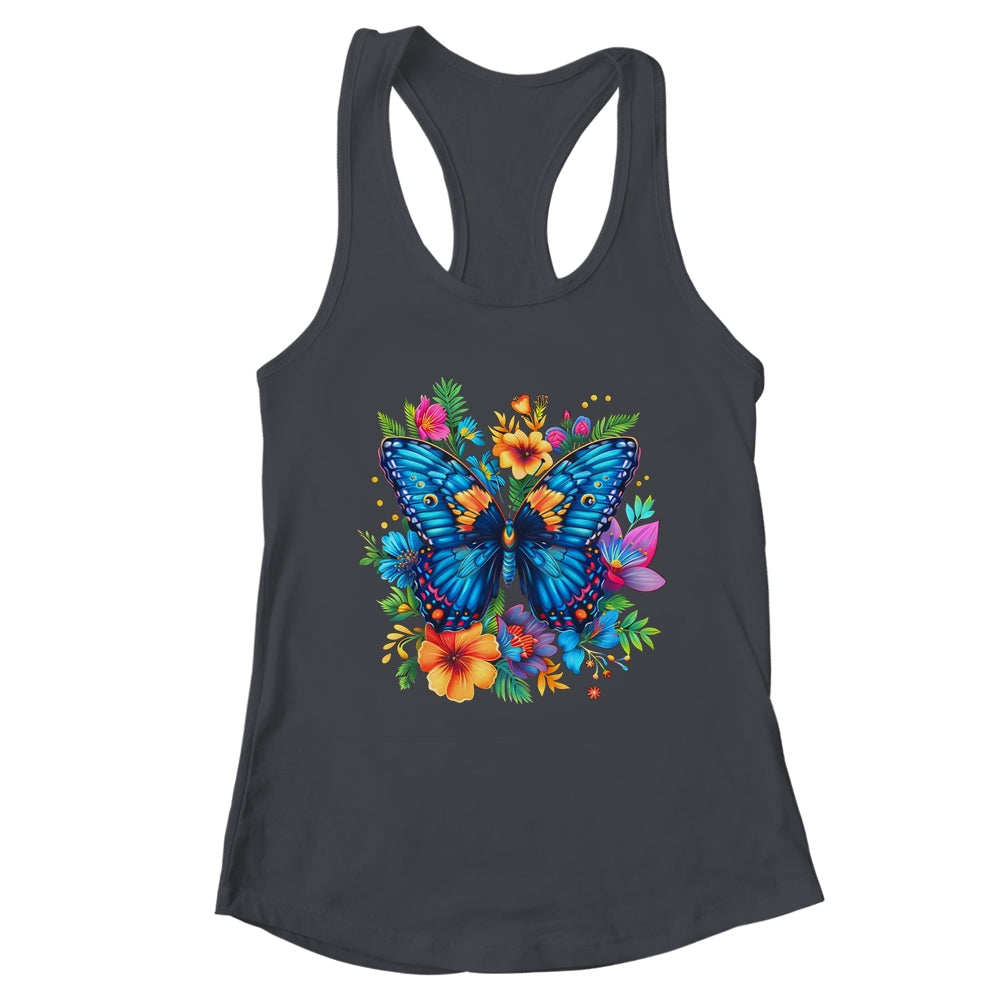 Butterfly With Flowers I Aesthetic Butterfly Lover Art Shirt & Tank Top | teecentury