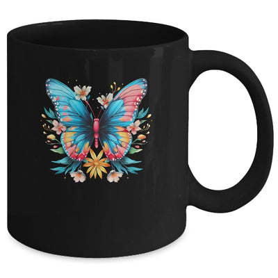 Butterfly With Flowers I Aesthetic Butterfly Mug | teecentury