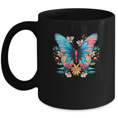 Butterfly With Flowers I Aesthetic Butterfly Mug | teecentury