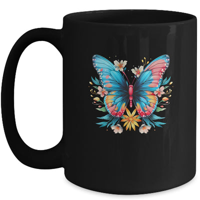 Butterfly With Flowers I Aesthetic Butterfly Mug | teecentury
