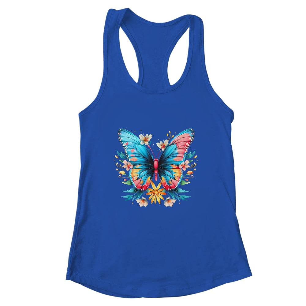 Butterfly With Flowers I Aesthetic Butterfly Shirt & Tank Top | teecentury