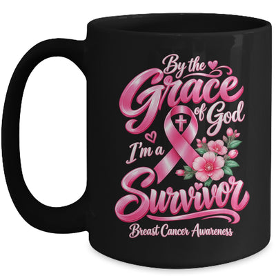By The Grace God I'M A Survivor Breast Cancer Christian Mug | teecentury