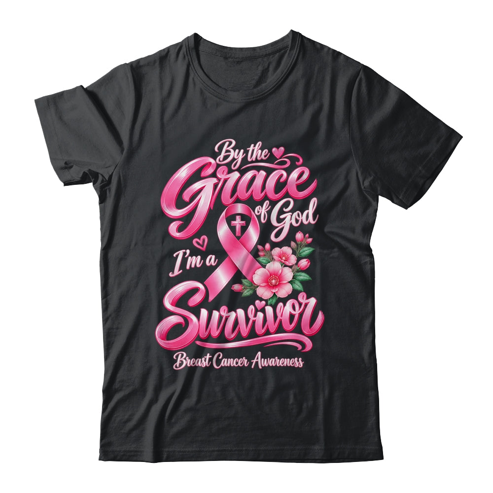 By The Grace God I'M A Survivor Breast Cancer Christian Shirt & Hoodie | teecentury
