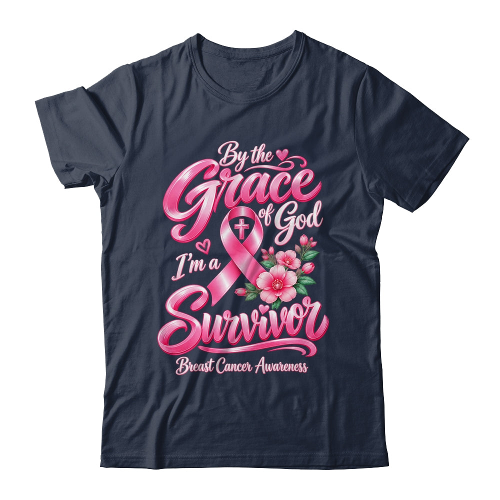 By The Grace God I'M A Survivor Breast Cancer Christian Shirt & Hoodie | teecentury