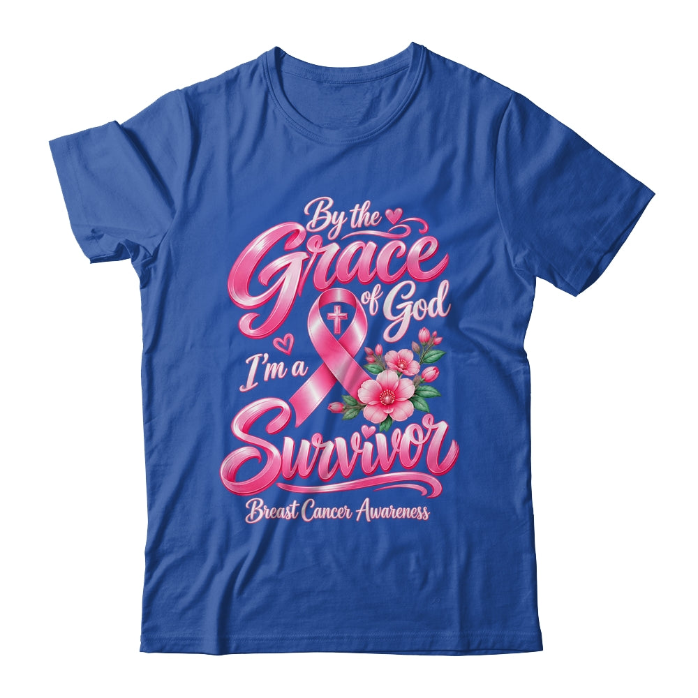By The Grace God I'M A Survivor Breast Cancer Christian Shirt & Hoodie | teecentury