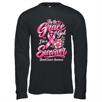 By The Grace God I'M A Survivor Breast Cancer Christian Shirt & Hoodie | teecentury