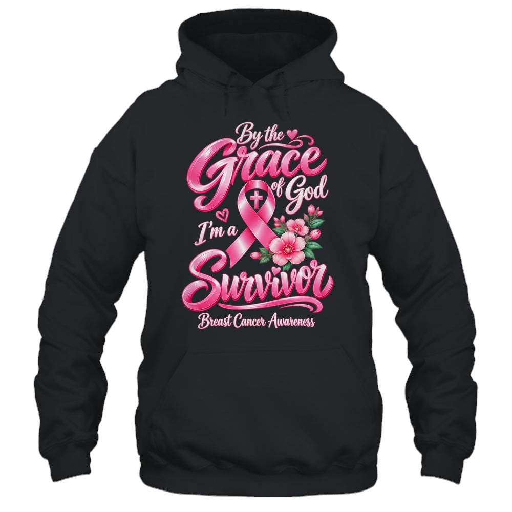By The Grace God I'M A Survivor Breast Cancer Christian Shirt & Hoodie | teecentury