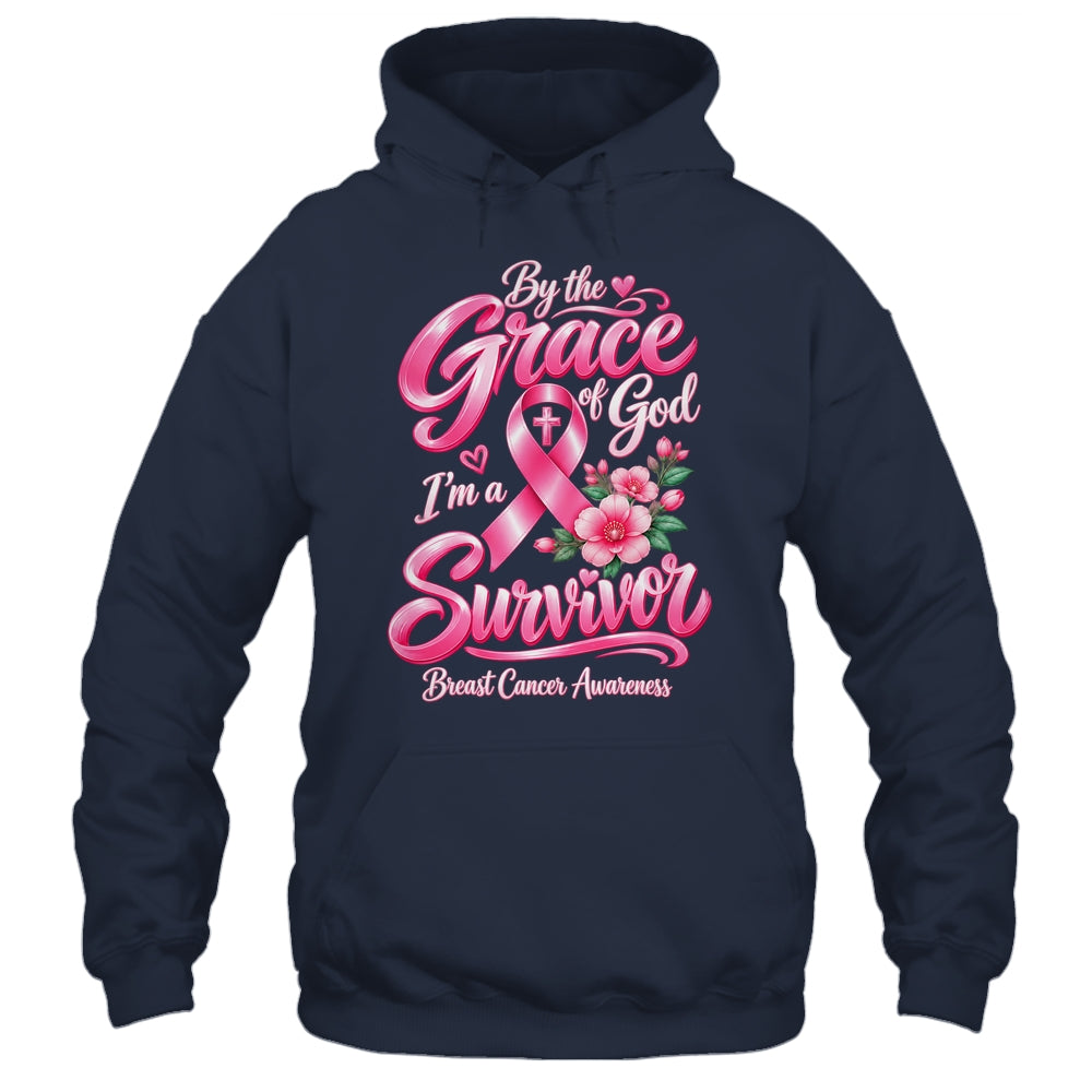 By The Grace God I'M A Survivor Breast Cancer Christian Shirt & Hoodie | teecentury