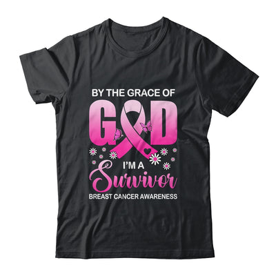 By The Grace God I'm A Survivor Breast Cancer Awareness Shirt & Hoodie | teecentury