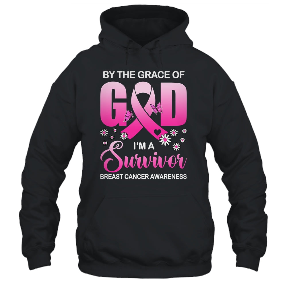 By The Grace God I'm A Survivor Breast Cancer Awareness Shirt & Hoodie | teecentury