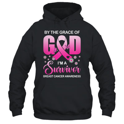 By The Grace God I'm A Survivor Breast Cancer Awareness Shirt & Hoodie | teecentury