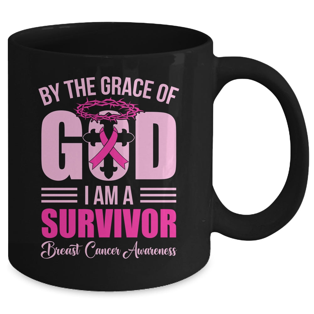 By The Grace God Im A Survivor Breast Cancer Survivor Mug | teecentury