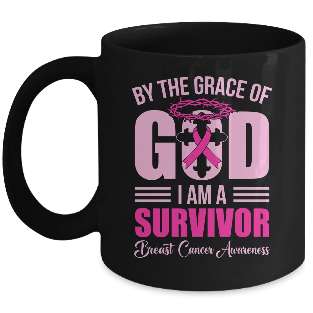 By The Grace God Im A Survivor Breast Cancer Survivor Mug | teecentury