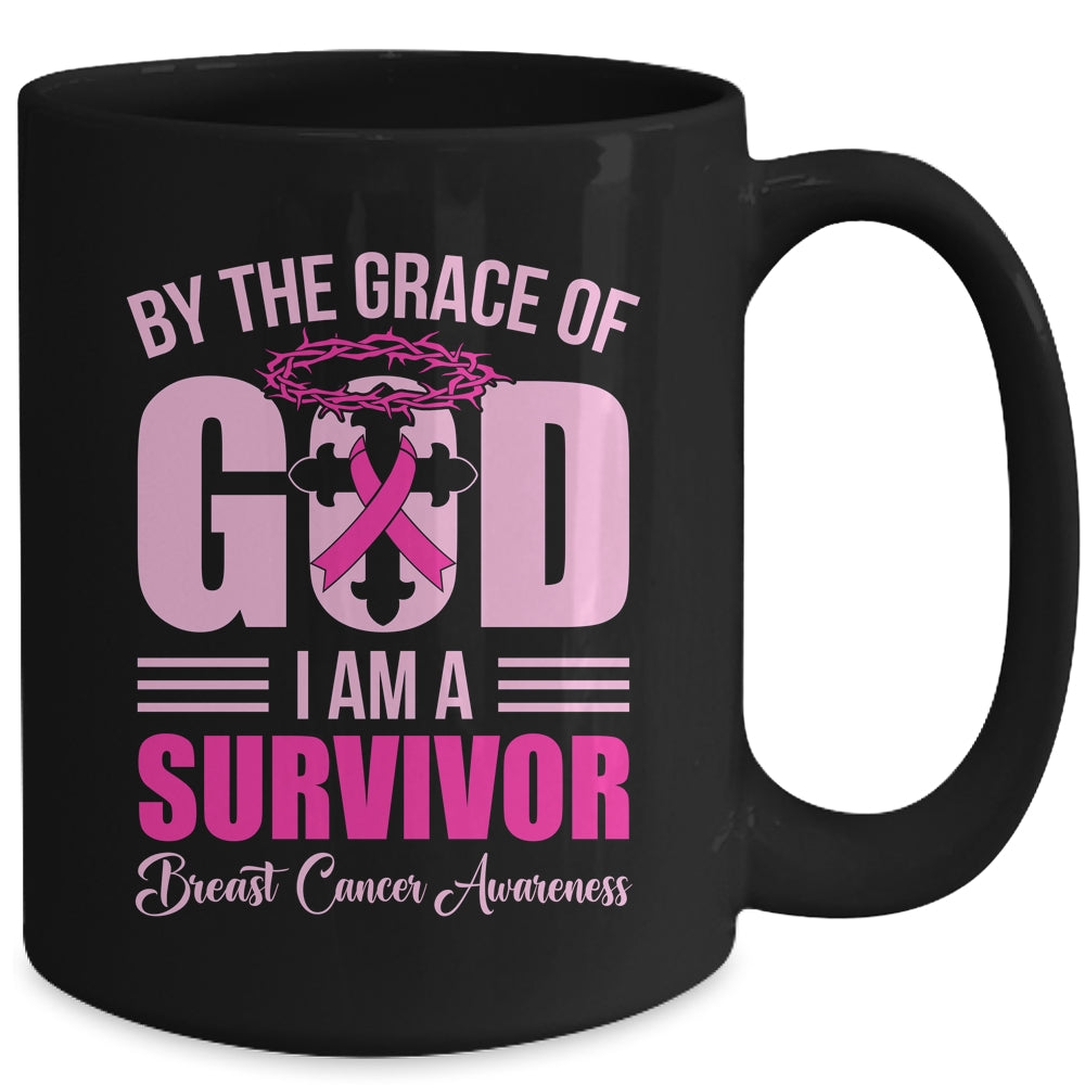 By The Grace God Im A Survivor Breast Cancer Survivor Mug | teecentury