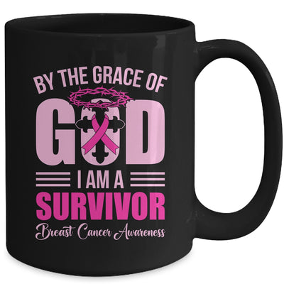By The Grace God Im A Survivor Breast Cancer Survivor Mug | teecentury