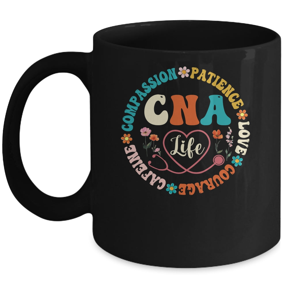 CNA Life Nurse CNA Certified Nursing Assistant Women Groovy Mug | teecentury